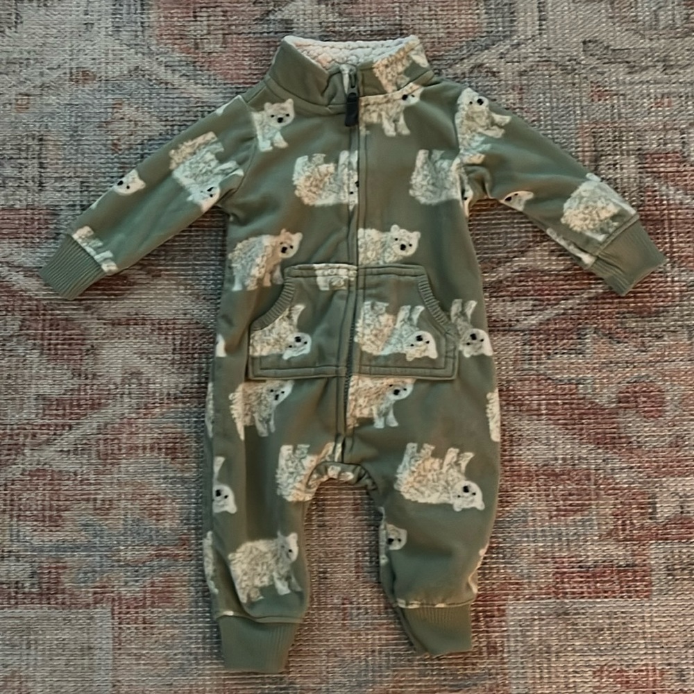 Carter’s 3m green one piece, like-new